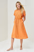 Image 8 of Bridesmaid linen dress with short sleeves and shrunk waist Myra from Baltic Linen